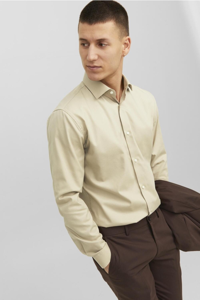 JPRBLAPARKER SHIRT L/S NOOS 12227385 Pure Cashmere/SLIM FIT